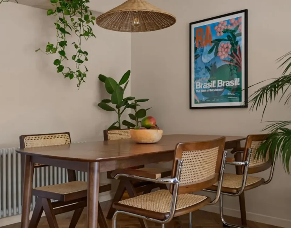 residential house interior design bromley london natural dining room with plants