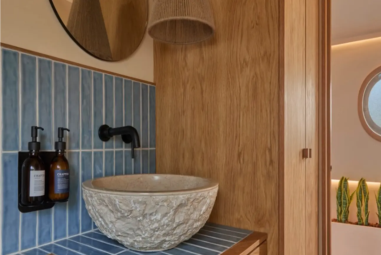 boat interior design bromley london natural wood bathroom