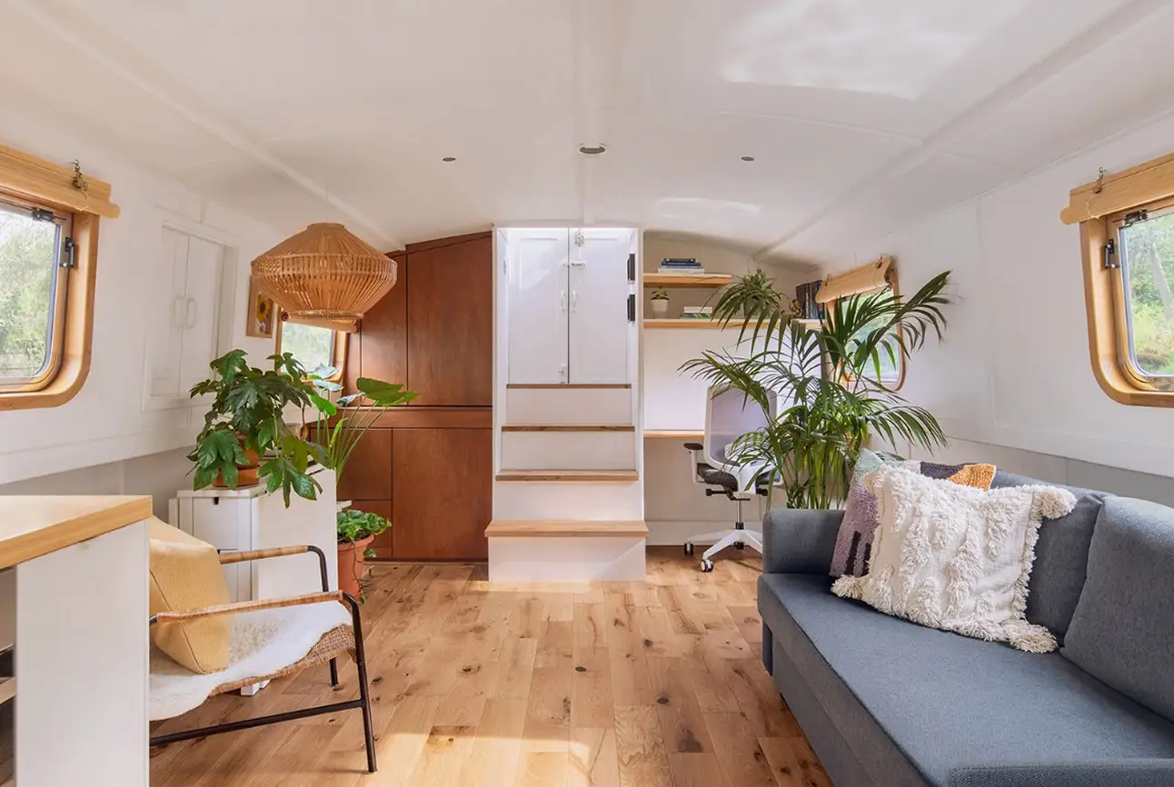residential house interior design bromley london boat living room natural wood