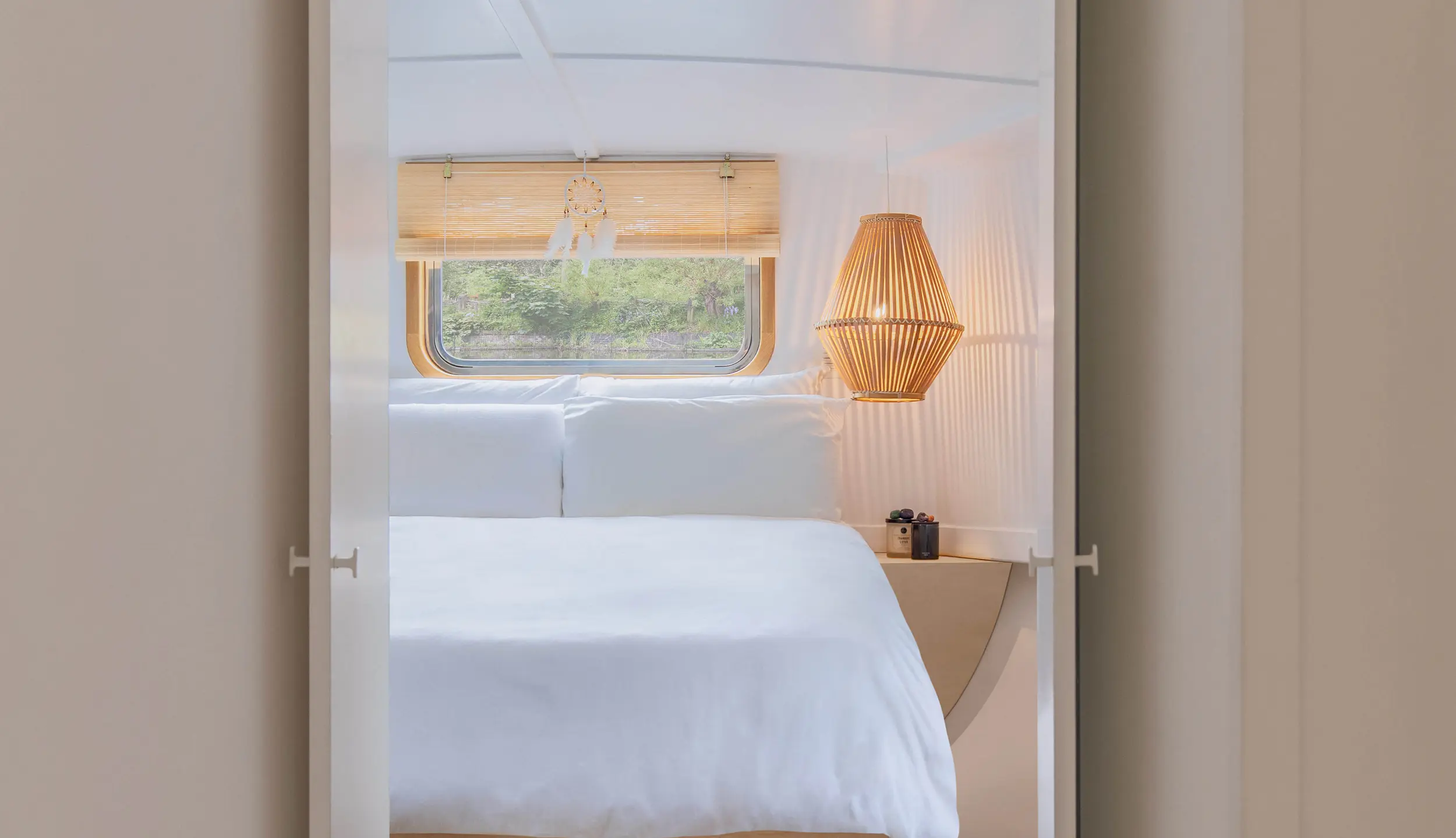 house boat interior design london 08 bedroom doorway view